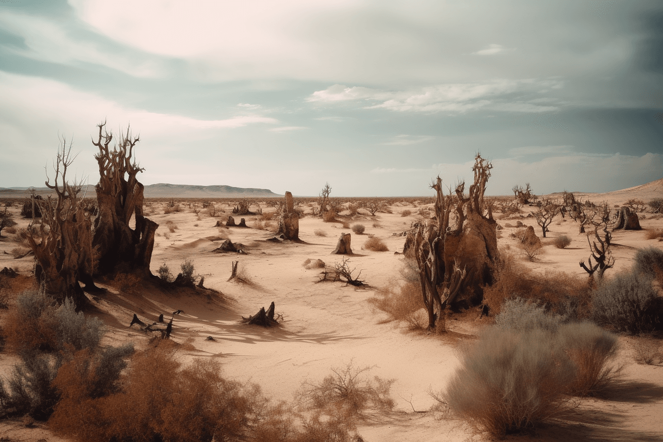 A surreal interpretation of a desert landscape