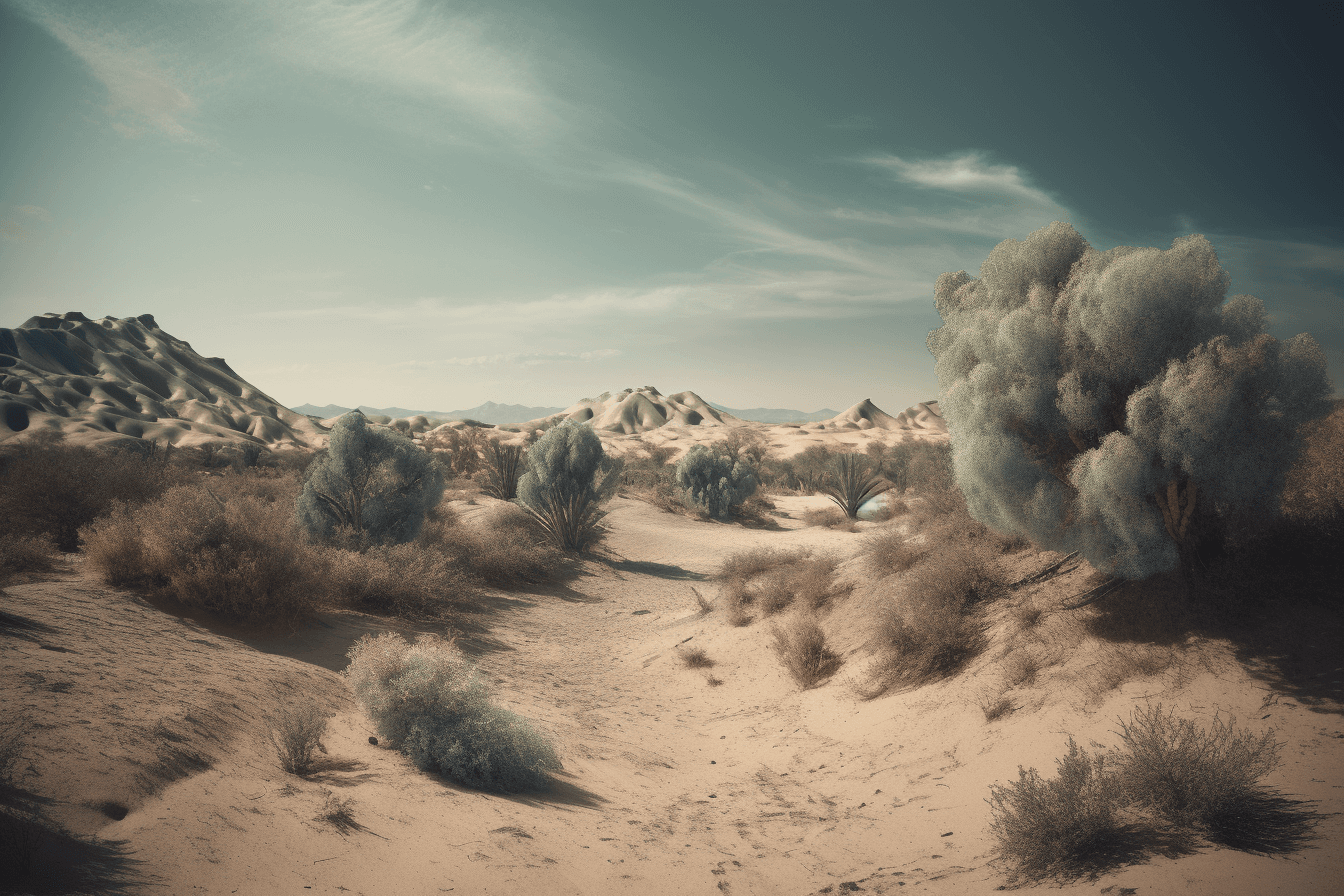 A surreal interpretation of a desert landscape