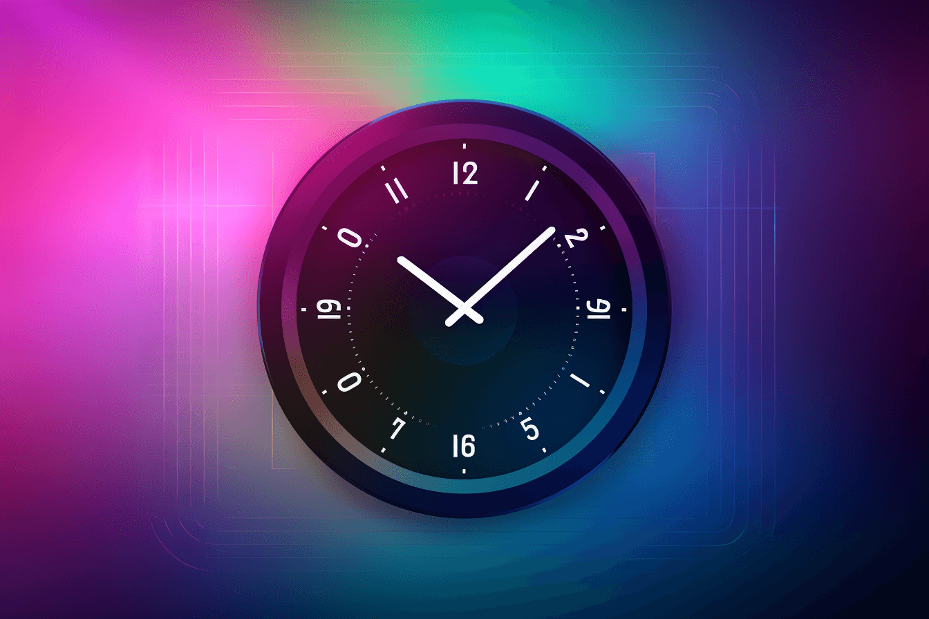 A wallpaper featuring a simple graphic of a digital clock or timer, with space for setting alarms and countdowns, set against a gradient background.