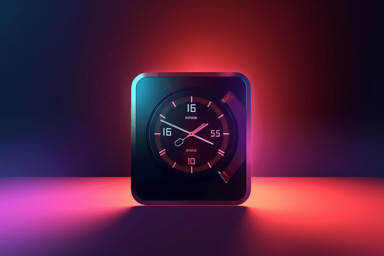 A wallpaper featuring a simple graphic of a digital clock or timer, with space for setting alarms and countdowns, set against a gradient background.