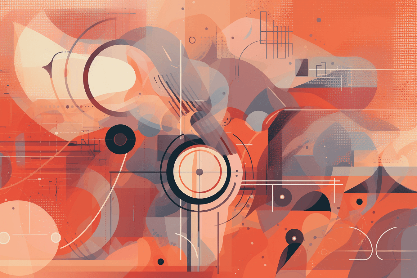 A wallpaper featuring an abstract illustration of an AI-powered search engine, with a minimalist and modern design.