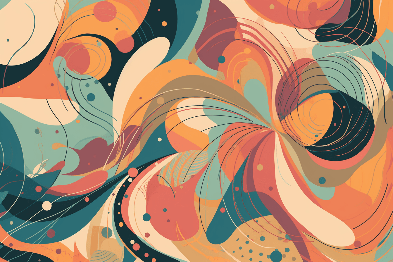 A wallpaper with a repeating pattern of abstract shapes and colors, inspired by web design trends and patterns.