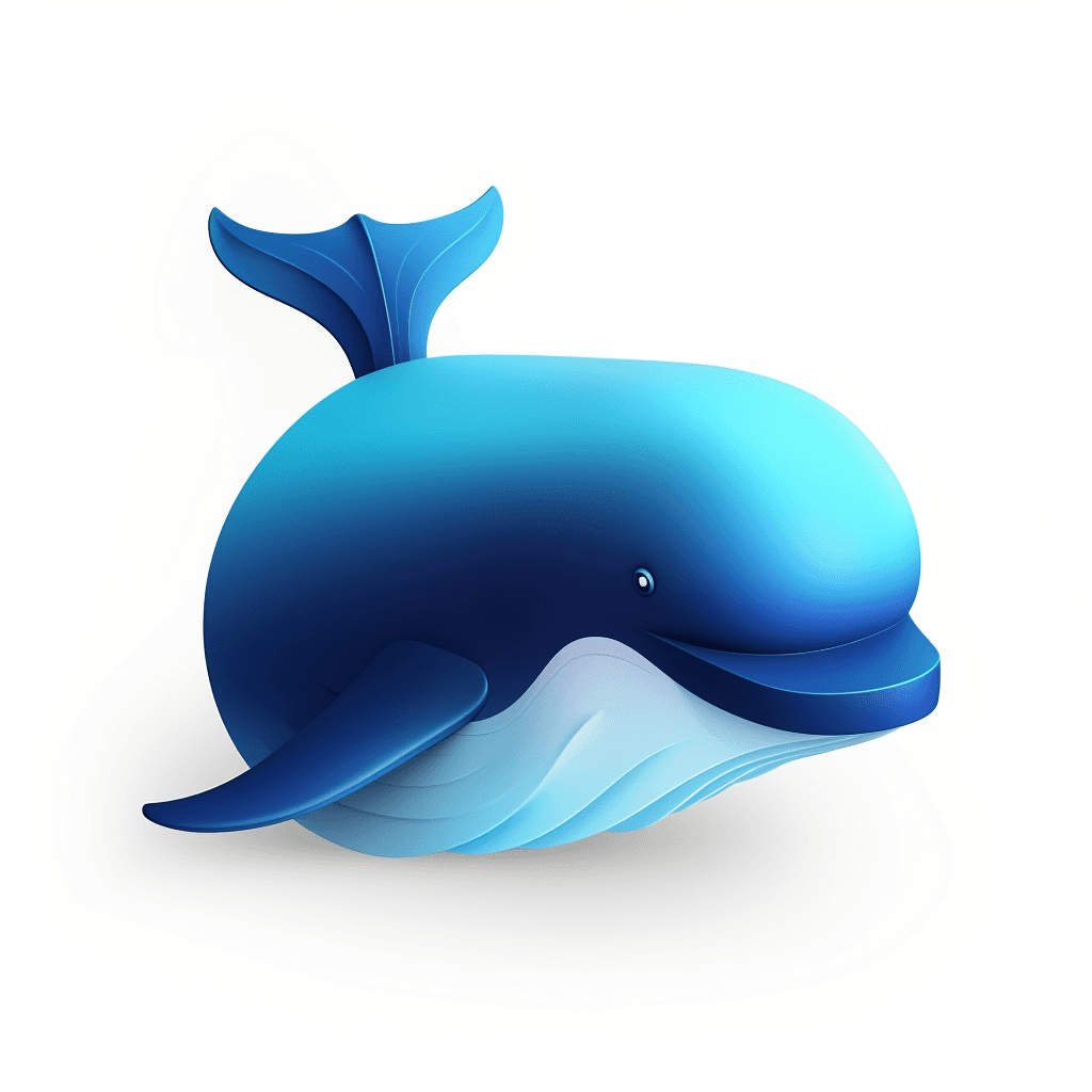 Blue whale as icon for the mobile app